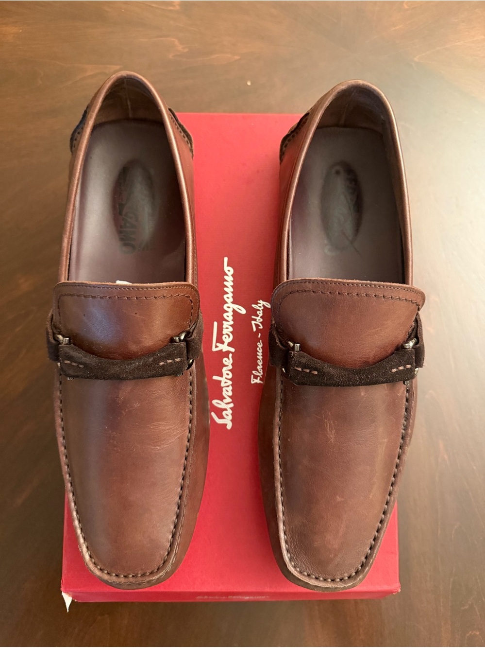 Salvatore Ferragamo Men’s Brown Leather Penny Loafers size 8.5